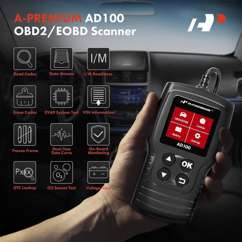 Universal OBD2 Scanner Tool for Car Diagnostics and Smog Checks