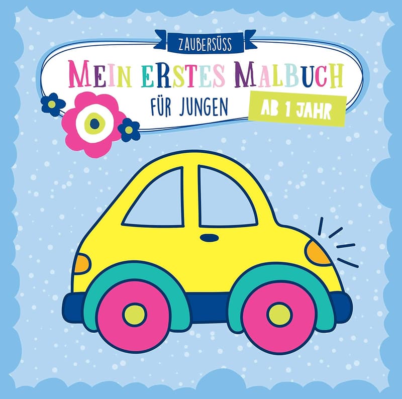 First Coloring Book for Boys Ages 1+: Tractors, Dinosaurs & More