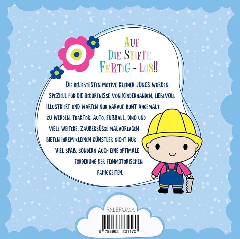 First Coloring Book for Boys Ages 1+: Tractors, Dinosaurs & More