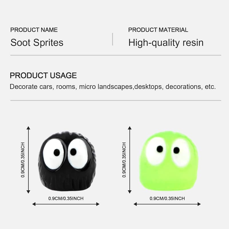 Cute Soot Sprites - 35 Pcs Car & Home Anime Decor Set