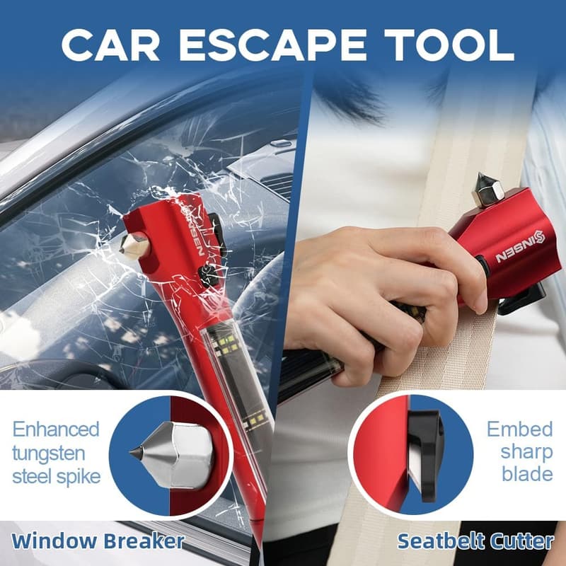 Multifunctional Safety Tool: Emergency Flashlight & Car Escape Device