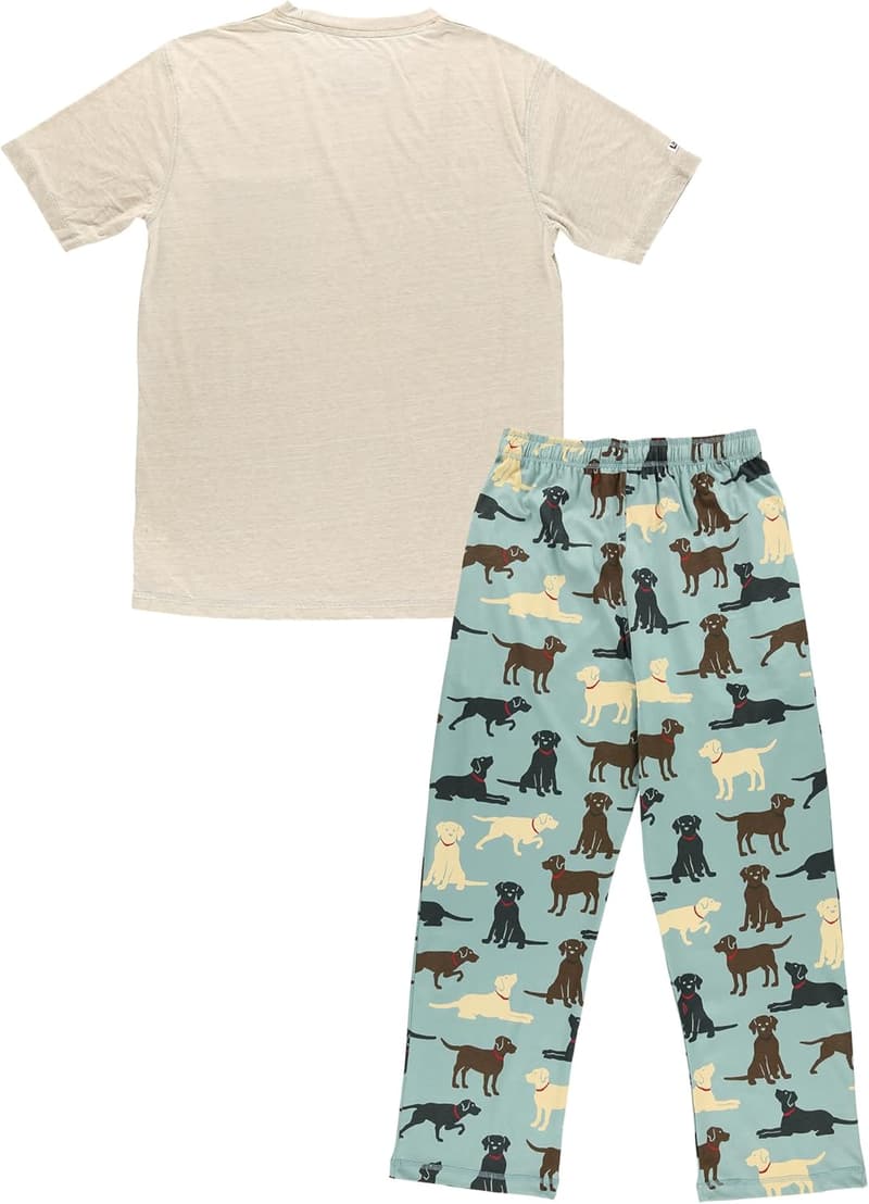 Men's Comfy Cotton Pajama Set with Funny Animal Prints