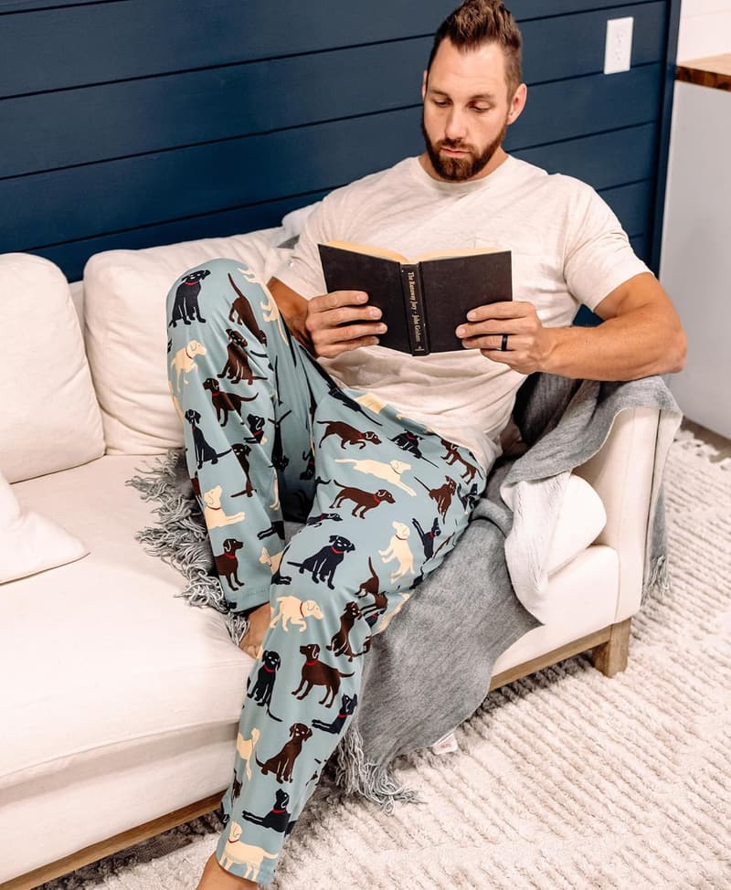Men's Comfy Cotton Pajama Set with Funny Animal Prints