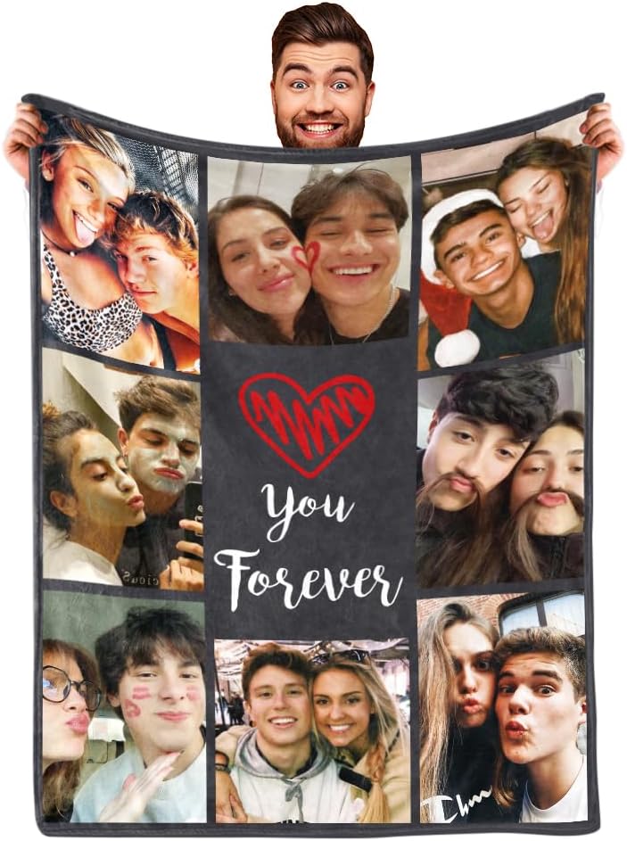 Personalized Photo Blanket for Couples Gift
