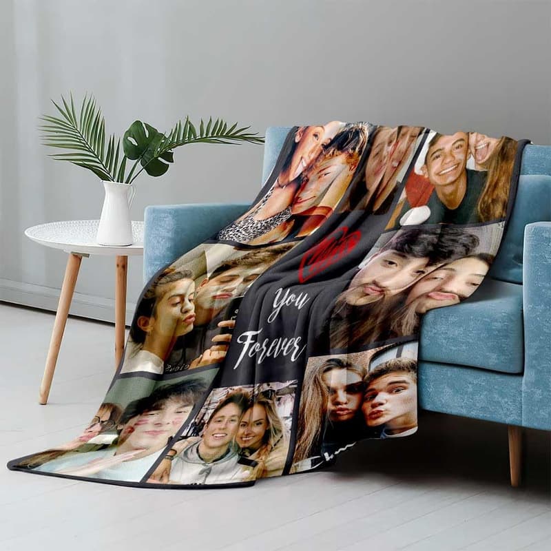 Personalized Photo Blanket for Couples Gift