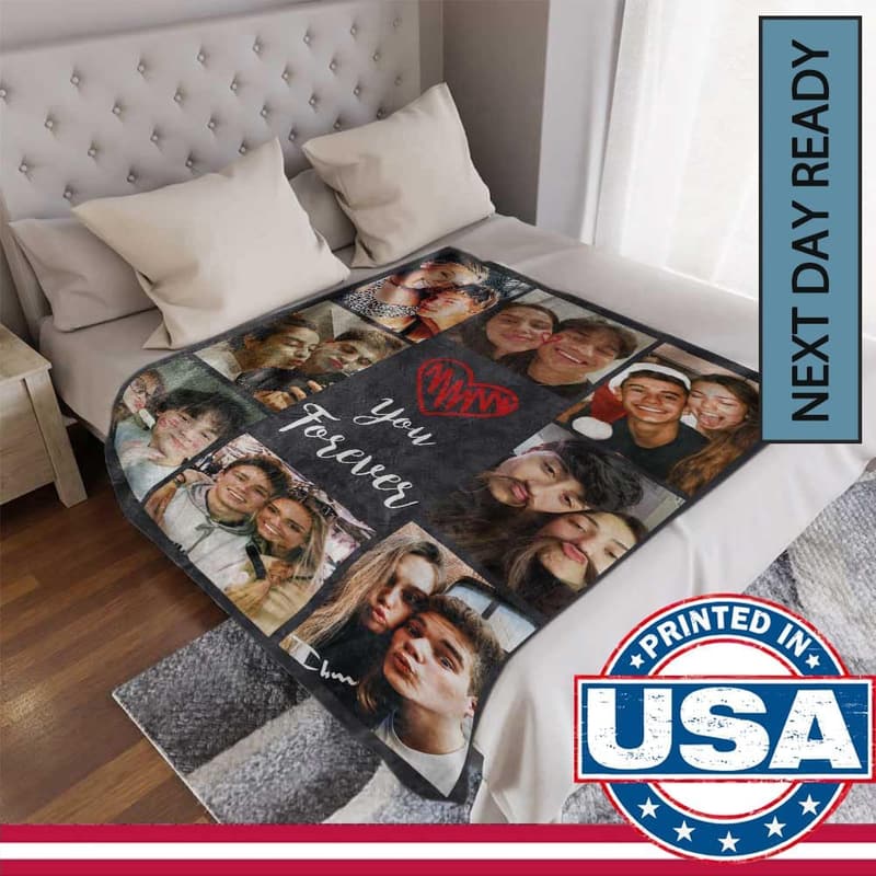 Personalized Photo Blanket for Couples Gift