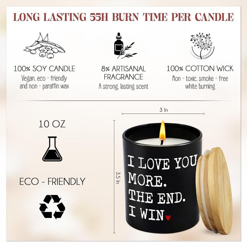 Anniversary Vanilla Lavender Scented Candle - 10 oz Gift for Couples