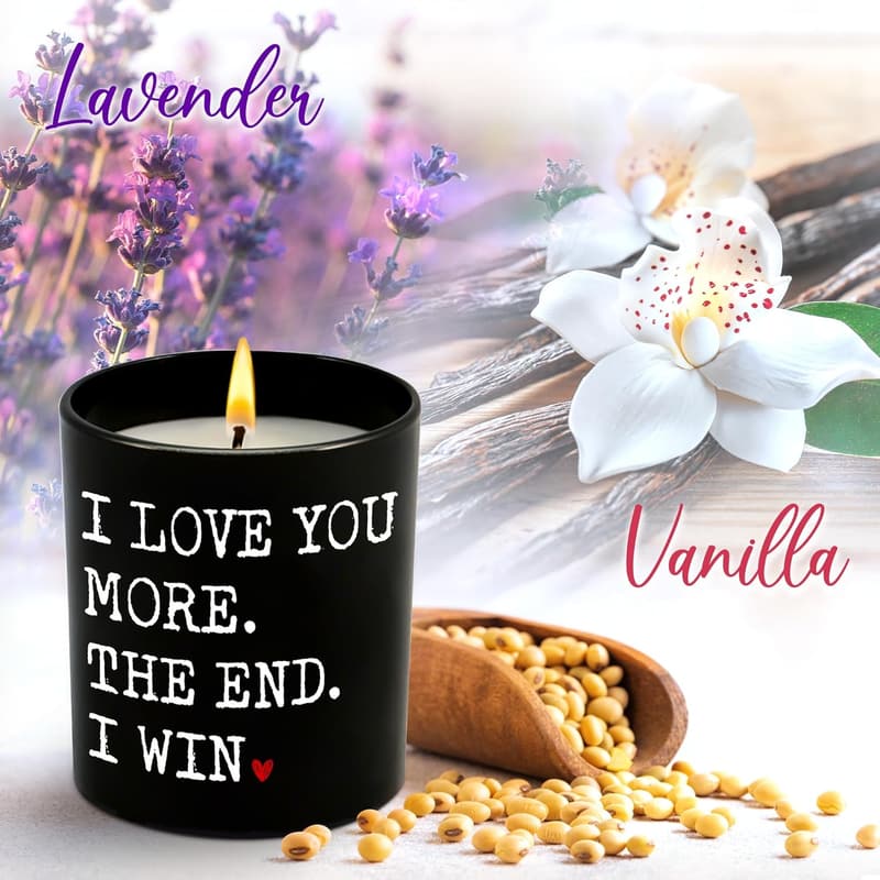 Anniversary Vanilla Lavender Scented Candle - 10 oz Gift for Couples