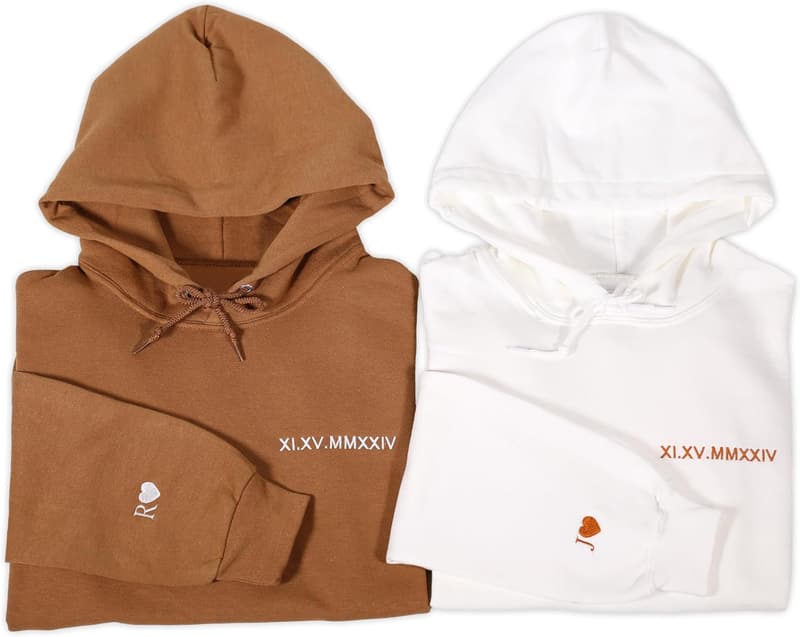 Valentine's Day Custom Embroidered Couple Hoodies