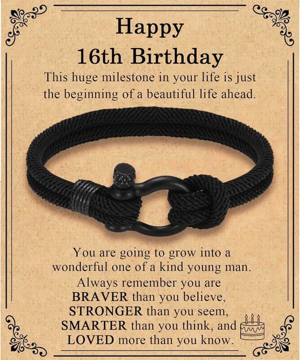 Boys' Birthday Bracelet Gift for 13th to 21st Birthday