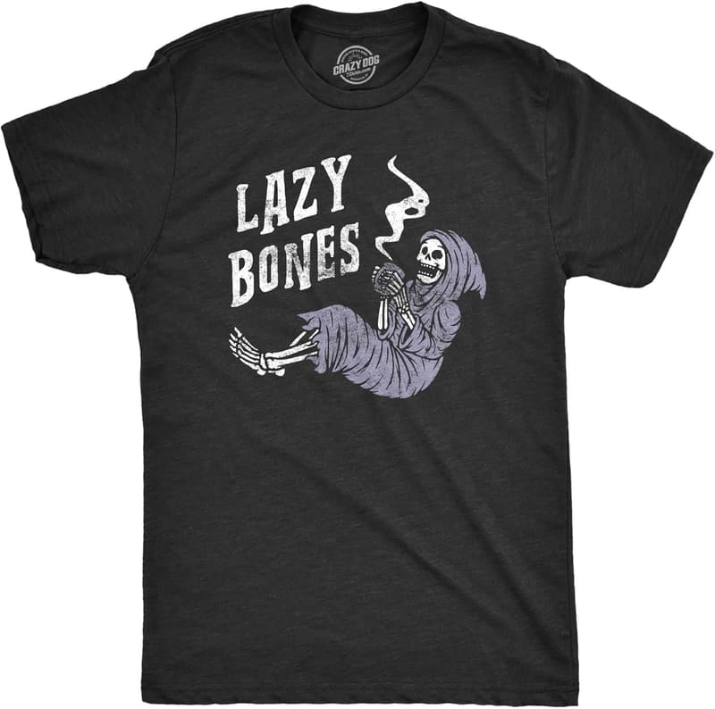 Halloween Men's Funny Skeleton T-Shirt with Vampires and Bones