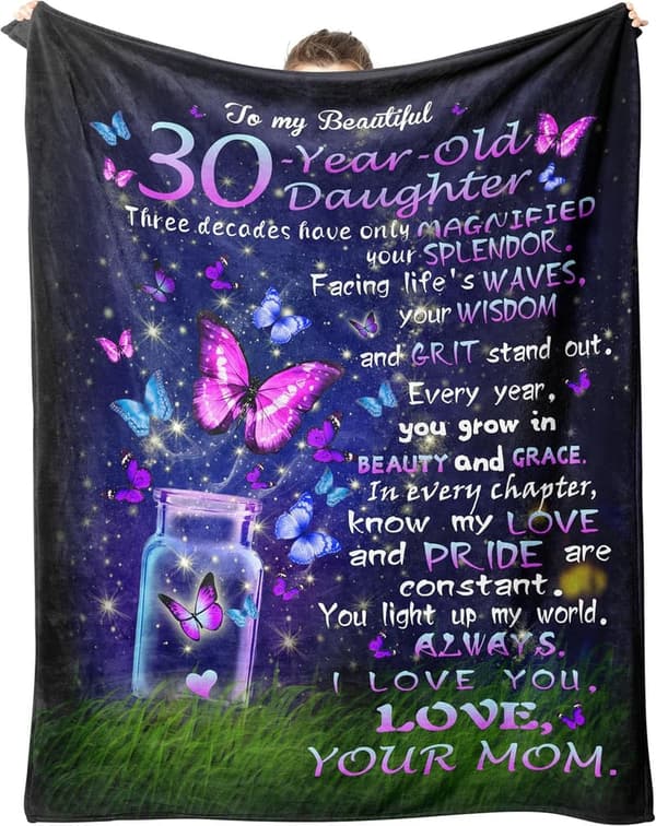 30th Birthday Blanket Gift for Women