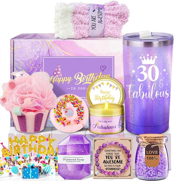 30th Birthday Gift Basket for Women - 30 and Fabulous