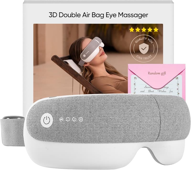 Bluetooth Heat Eye Massager with Suede Bag for Relaxation