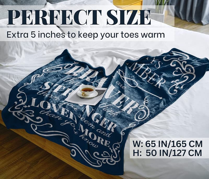 Get Well Soon Flannel Throw Blanket for Recovery - 50'' x 65''