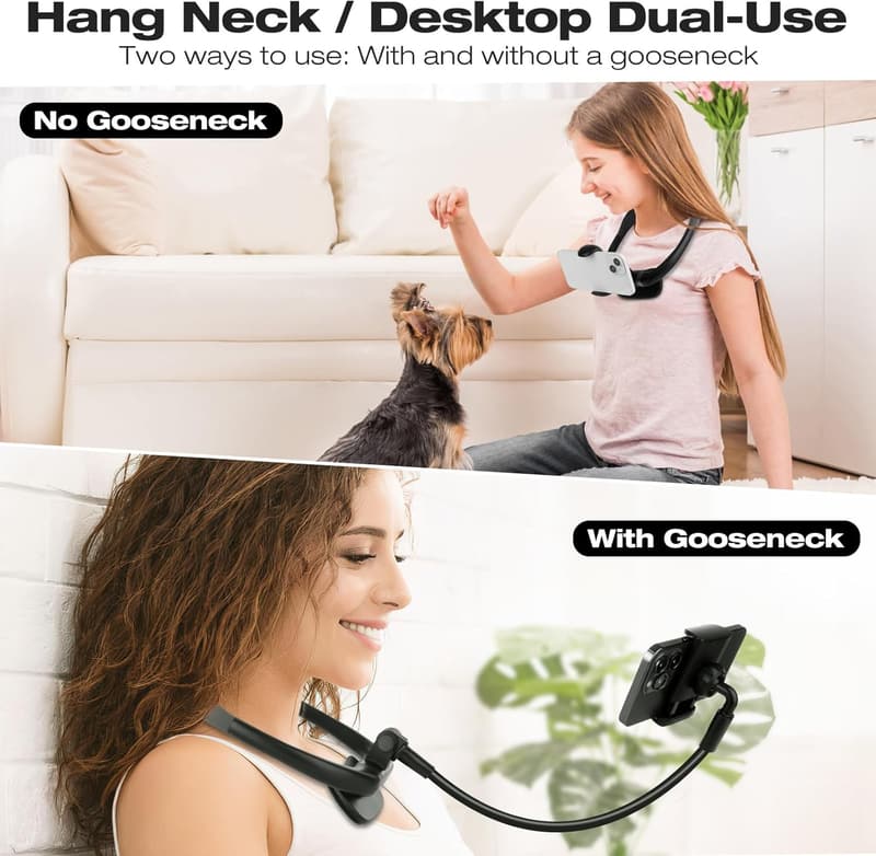 Flexible Gooseneck Phone Holder for Hands-Free Use