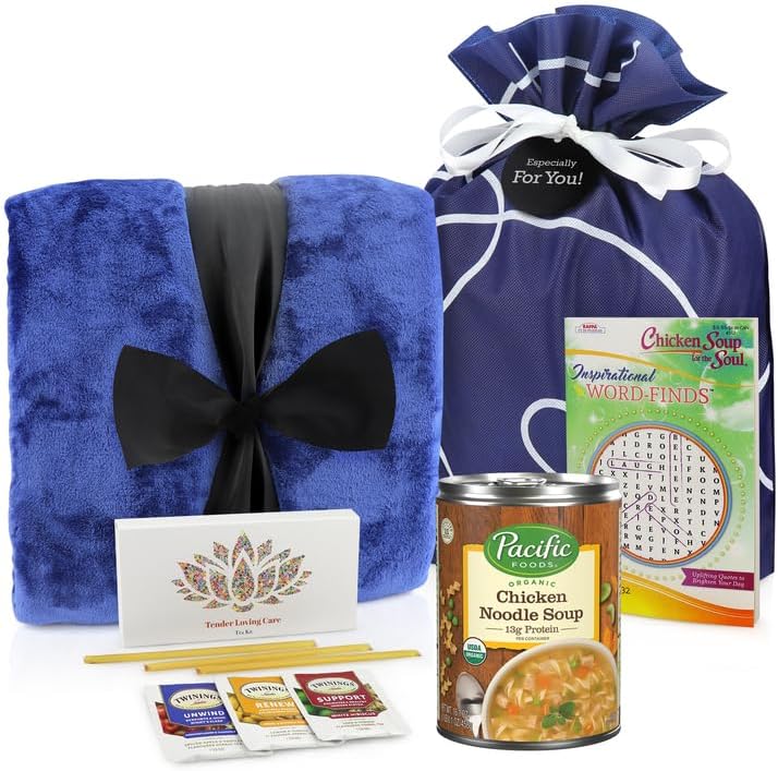 Get Well Soon Gift Set for Men and Women - Luxury Blanket & TLC Tea