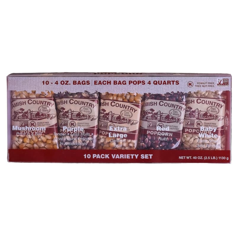 Assorted Non-GMO Popcorn Kernel Gift Set - 10 Pack