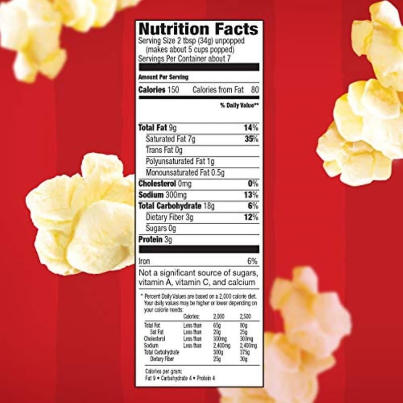 Popcorn Kit with Kernels, Coconut Oil & Salt for 6oz Machine