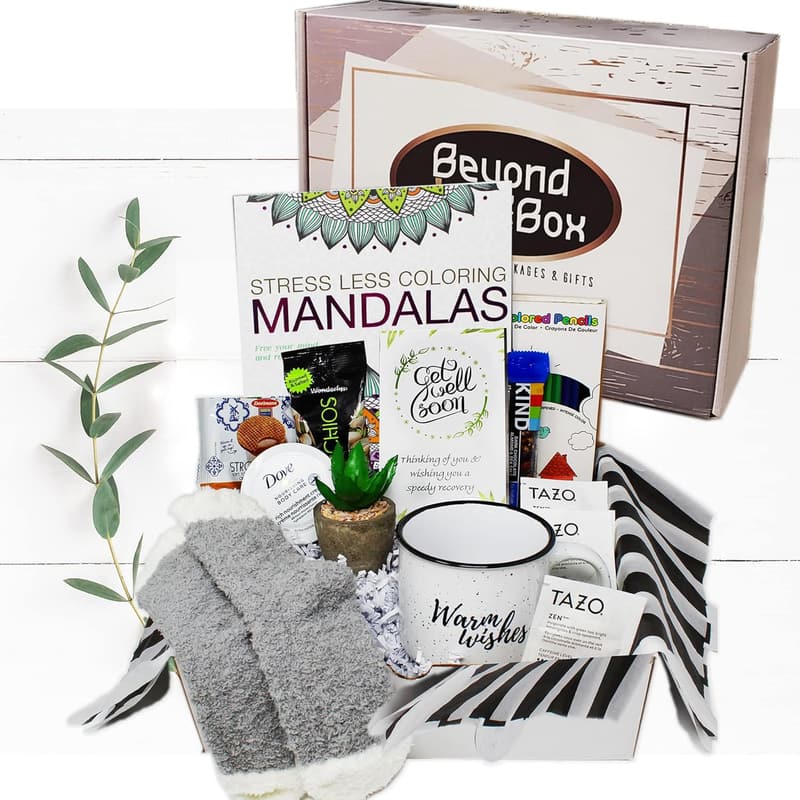 Get Well Soon Gift Basket for Women with Self-Care Snacks