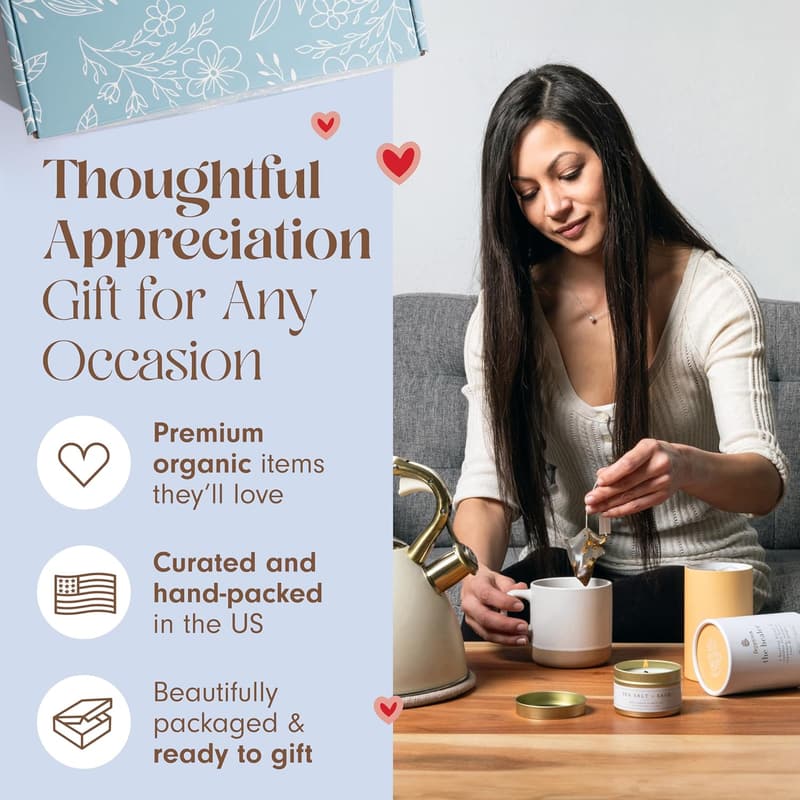 Thank You Gift Box for Women – Cozy Tea, Candle & Mug Set