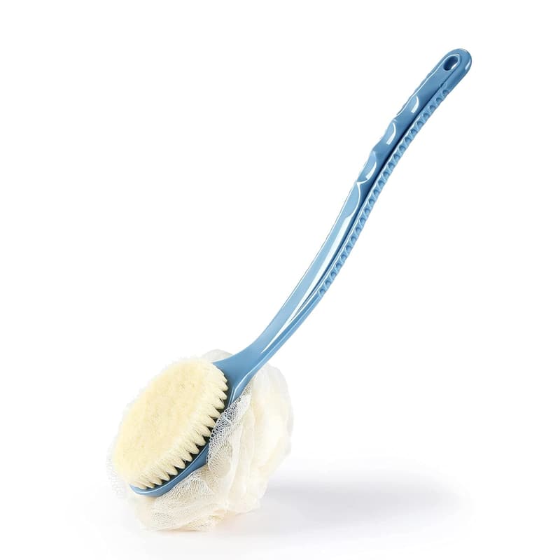 Exfoliating Shower Body Brush with Loofah & Long Handle