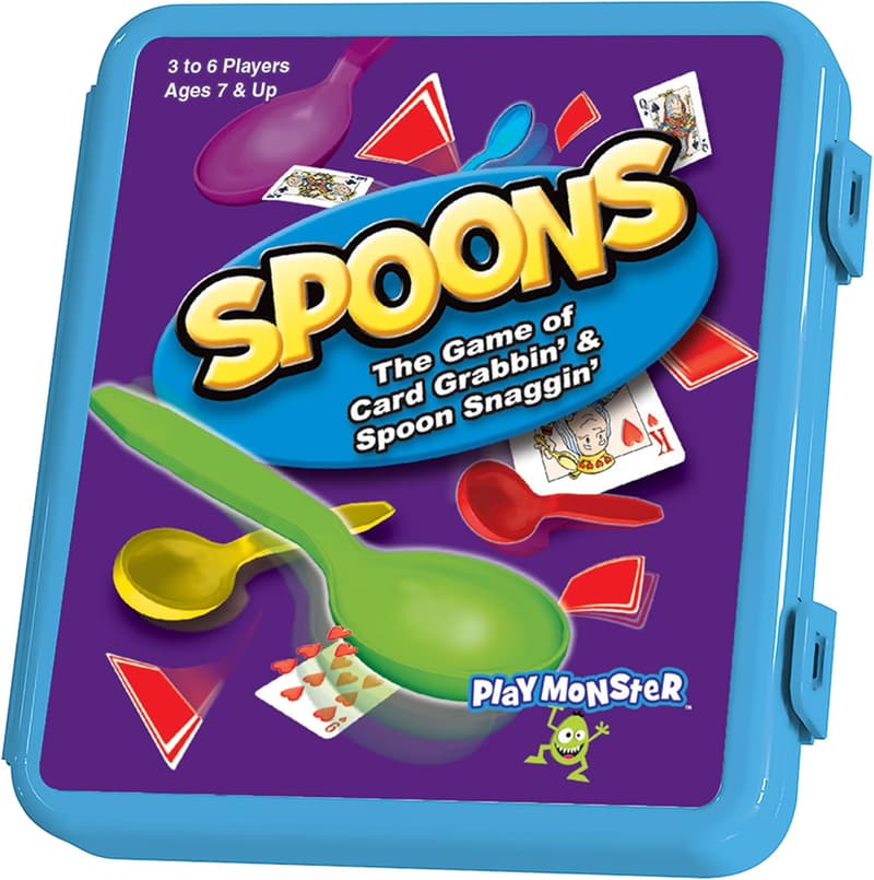 Spoons Card Game in Durable Plastic Case