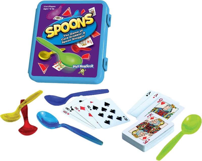 Spoons Card Game in Durable Plastic Case