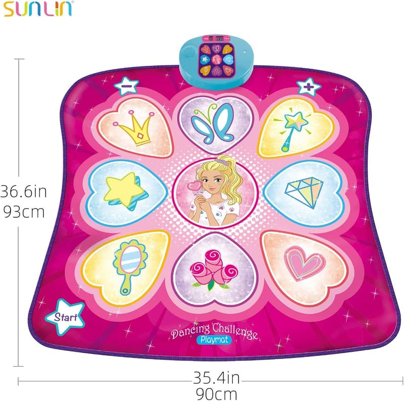 Dance Mat Game for Kids with LED Lights and Music – Ages 3-12