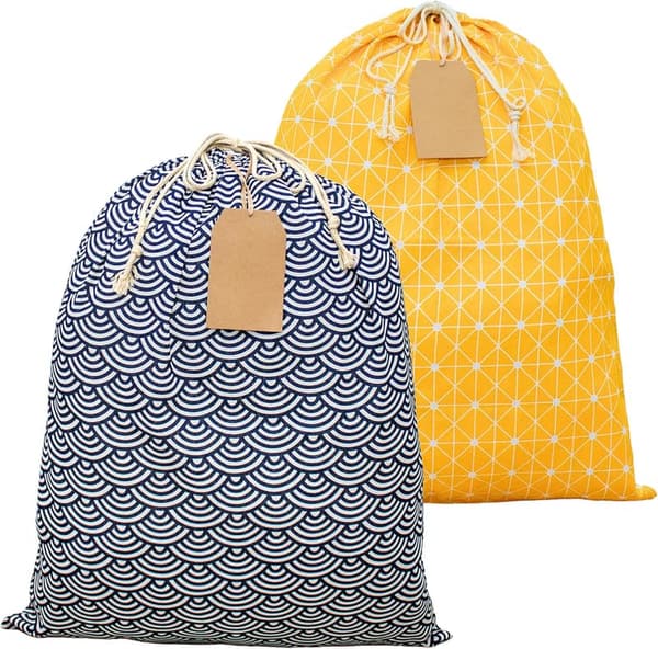 2-Pack Jumbo Reusable Gift Bags with Tags for Birthdays & Showers