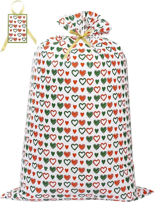 Extra Large Jumbo Gift Bag with Label Card for Christmas