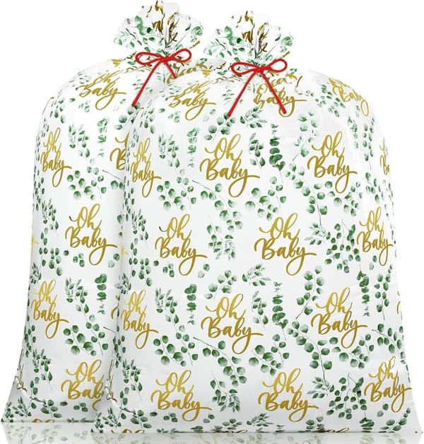 Large Eucalyptus Gift Bags for Baby Showers & Birthdays