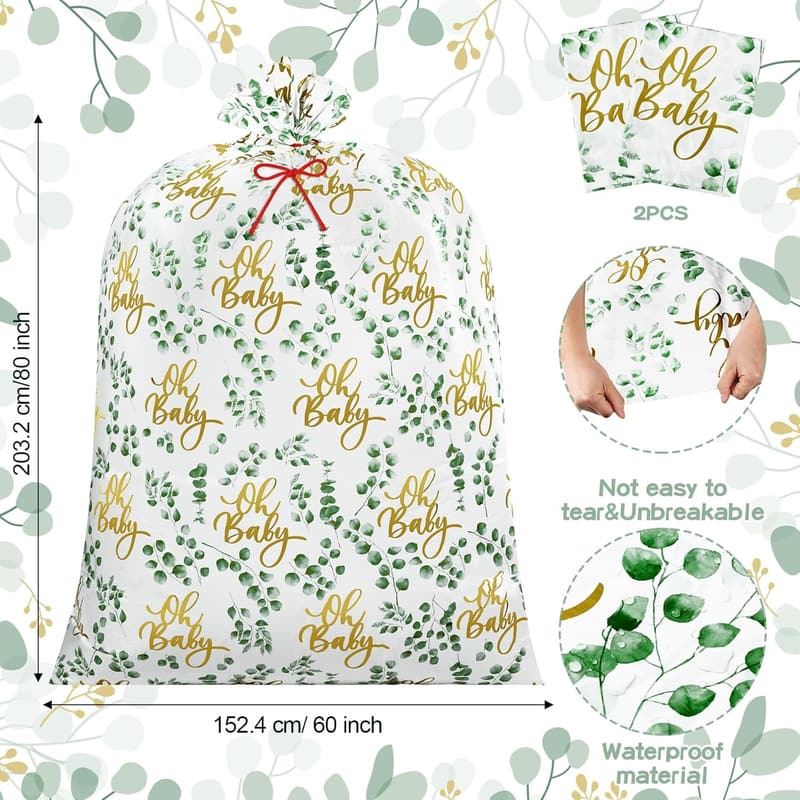 Large Eucalyptus Gift Bags for Baby Showers & Birthdays