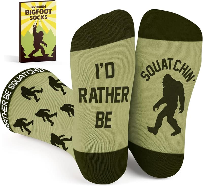 Bigfoot Sasquatch Socks - Fun Gifts for Men & Dads