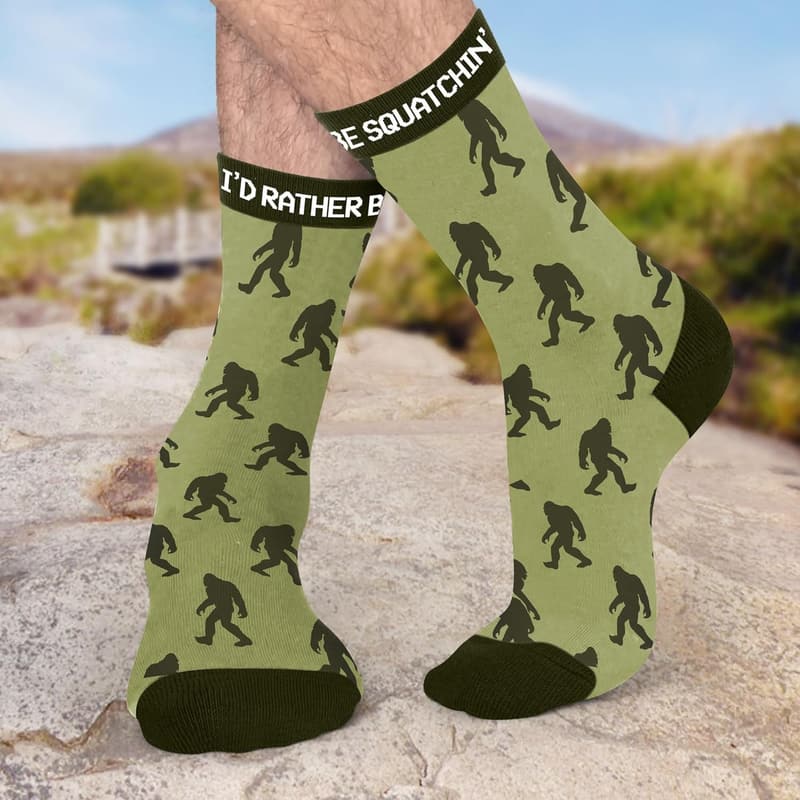 Bigfoot Sasquatch Socks - Fun Gifts for Men & Dads