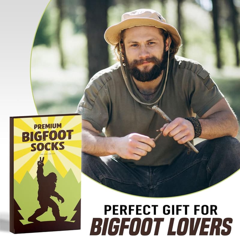 Bigfoot Sasquatch Socks - Fun Gifts for Men & Dads