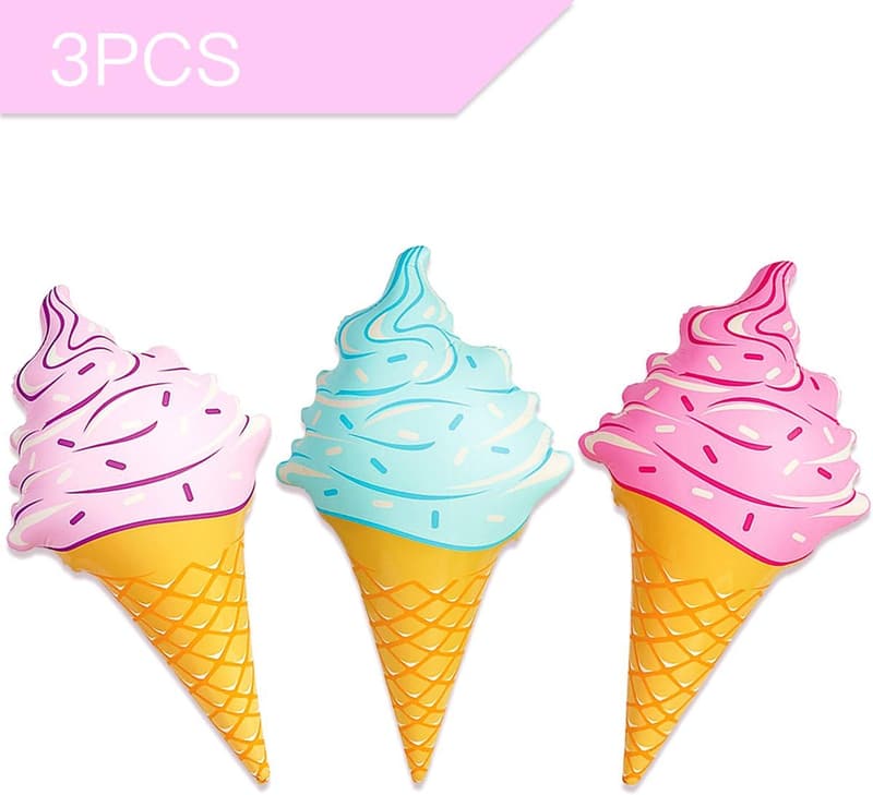 Giant Inflatable Ice Cream Cone for Summer Parties (Pack of 3)