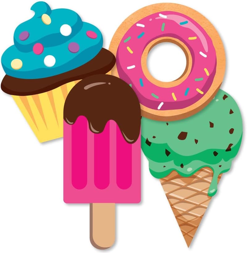 Birthday Party Donut & Ice Cream Decorations - Set of 20