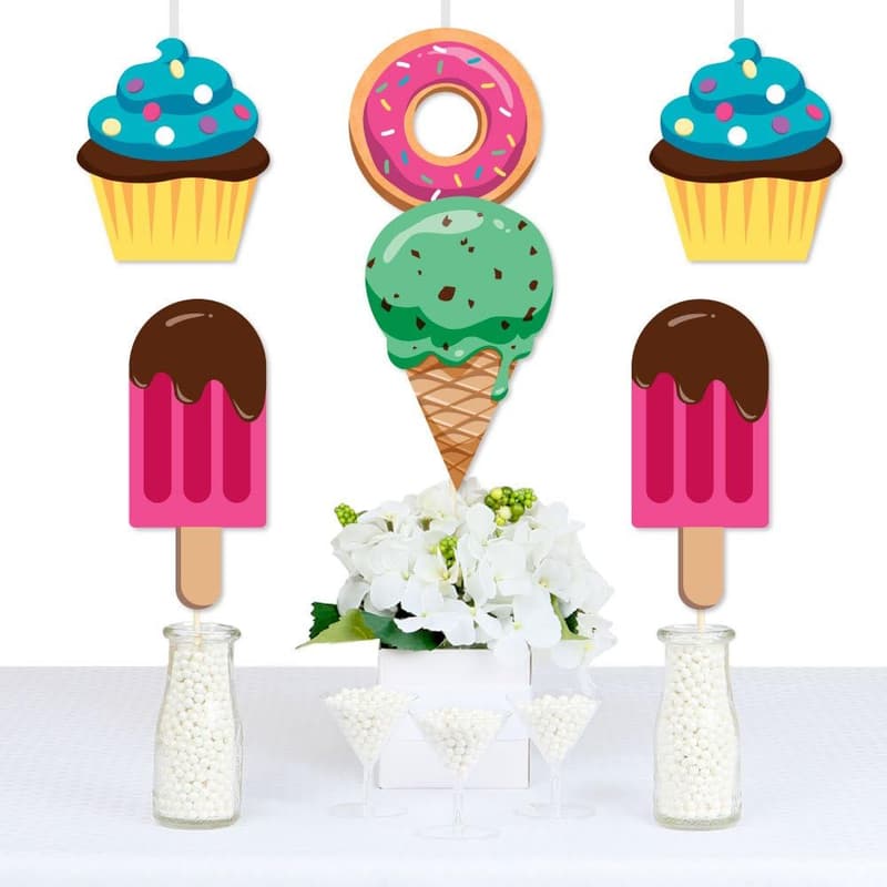 Birthday Party Donut & Ice Cream Decorations - Set of 20