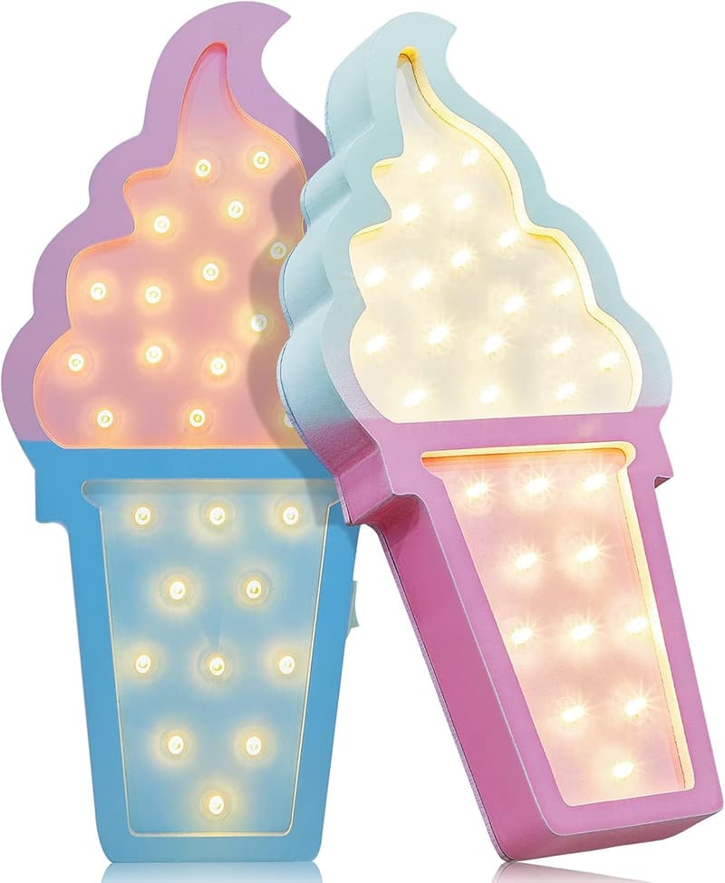 Valentine's Day Ice Cream LED Night Lights (2-Pack)