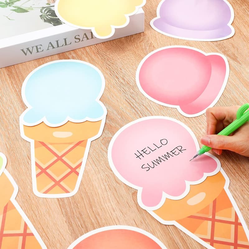 Colorful Ice Cream Cone Cut-Outs for Summer Classroom Decor
