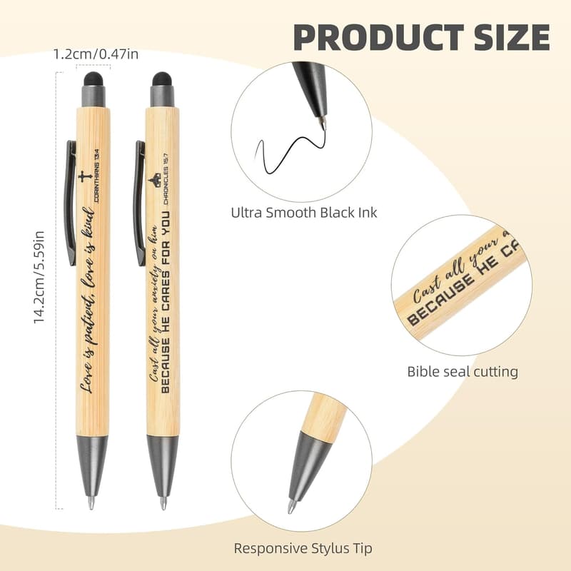 Inspirational Bible Stylus Pens Set for Father's Day (10 Count)