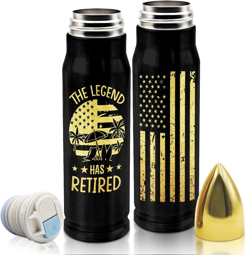 Retirement Gift: 17 oz Stainless Steel Bullet Tumbler for Men