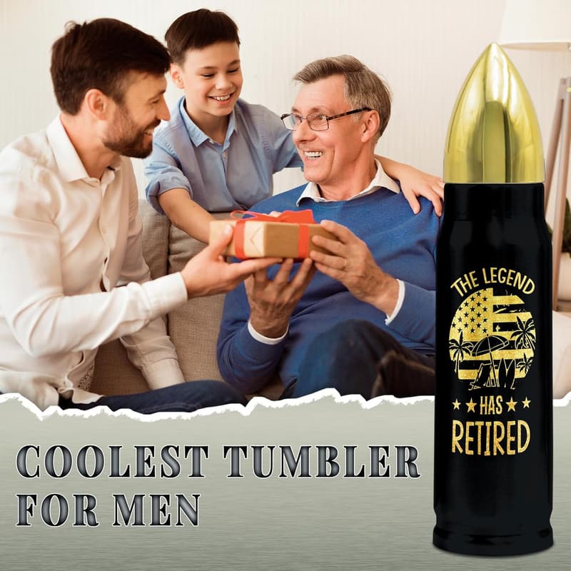 Retirement Gift: 17 oz Stainless Steel Bullet Tumbler for Men