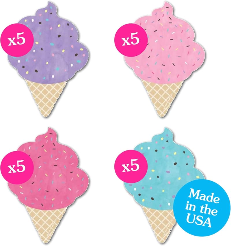 Ice Cream Cone Party Decorations - Set of 20 Sprinkles
