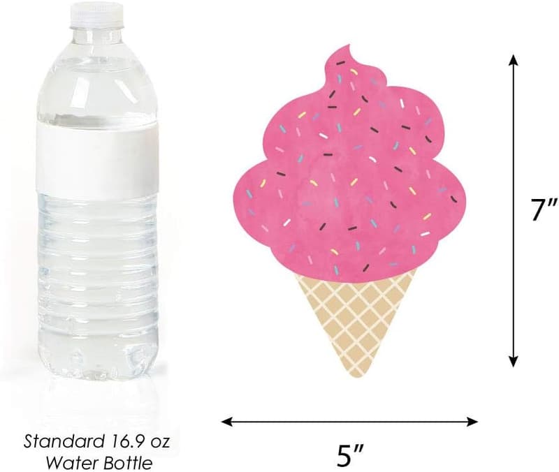 Ice Cream Cone Party Decorations - Set of 20 Sprinkles