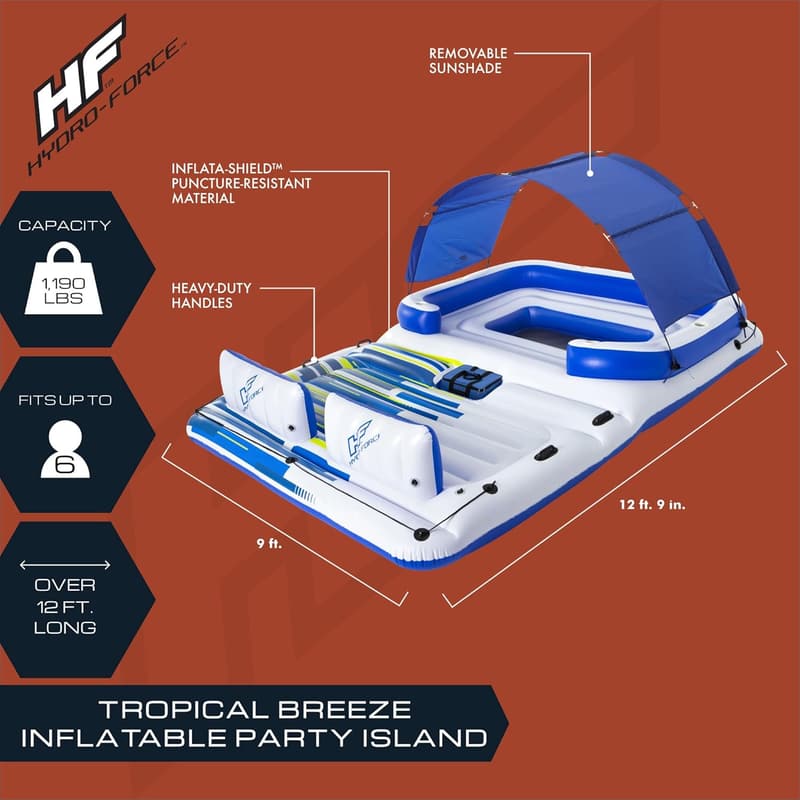 Inflatable Summer Slide Activity Island with Cup Holders
