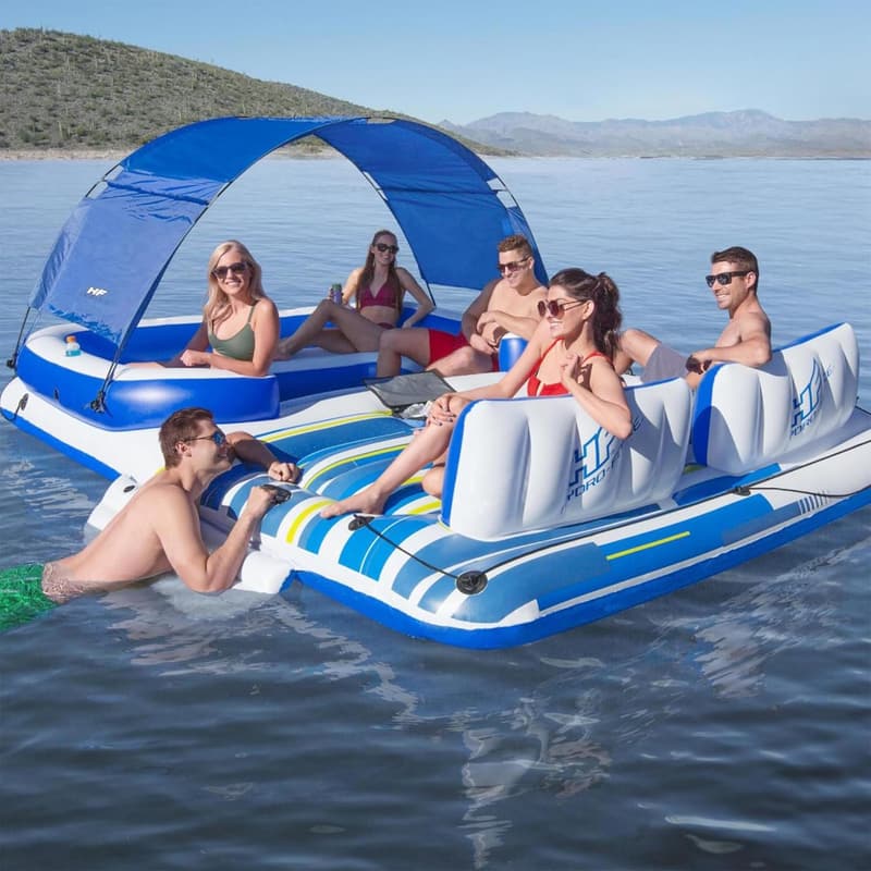 Inflatable Summer Slide Activity Island with Cup Holders
