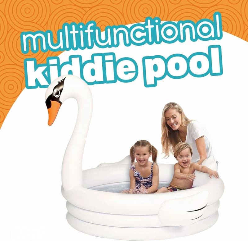 Inflatable White Swan Pool for Toddlers - Summer Fun for Kids