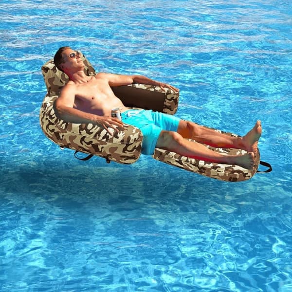 Heavy-Duty Inflatable Pool Lounger Chair - Convertible Design
